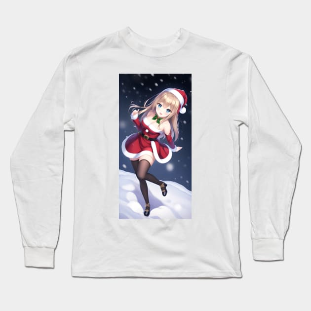 Santa Girl Long Sleeve T-Shirt by Tazlo